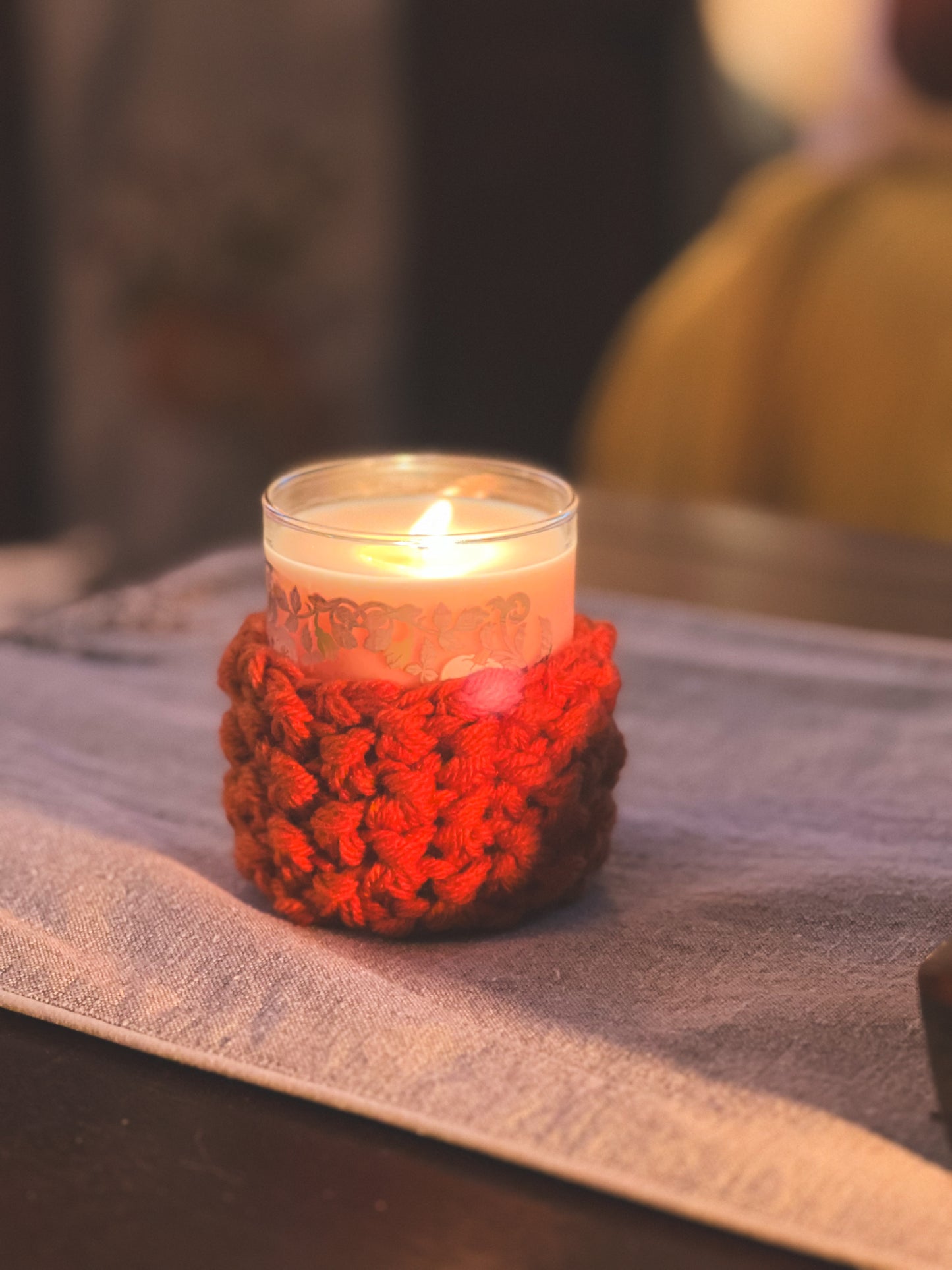 Knitted Candle Cozy
