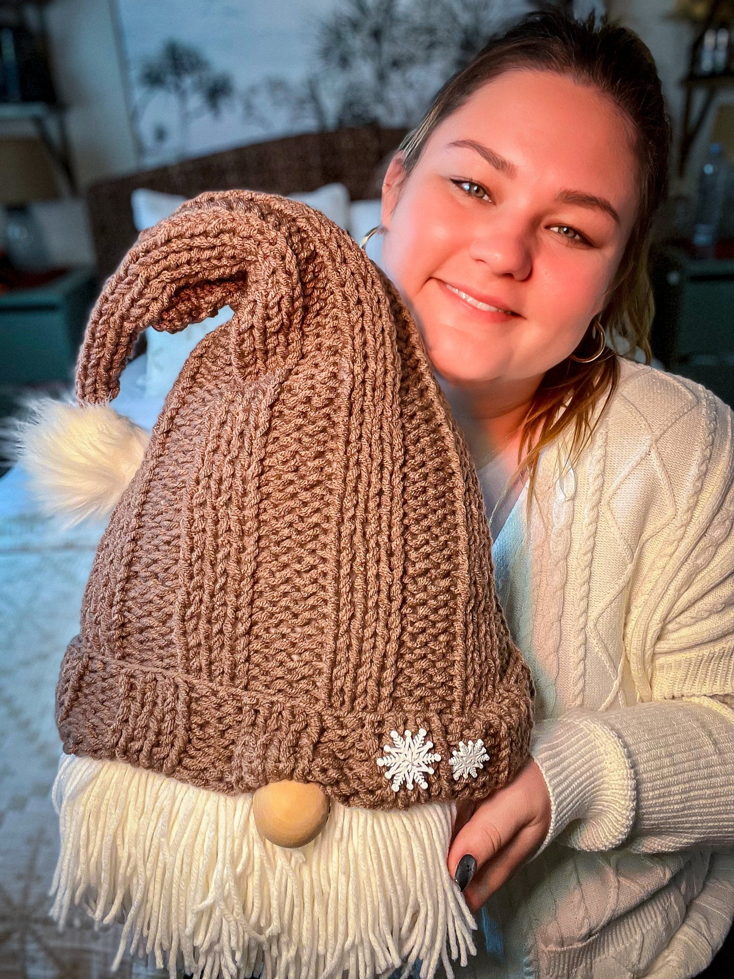 Hot Chocolate Santa Gnome Pillow