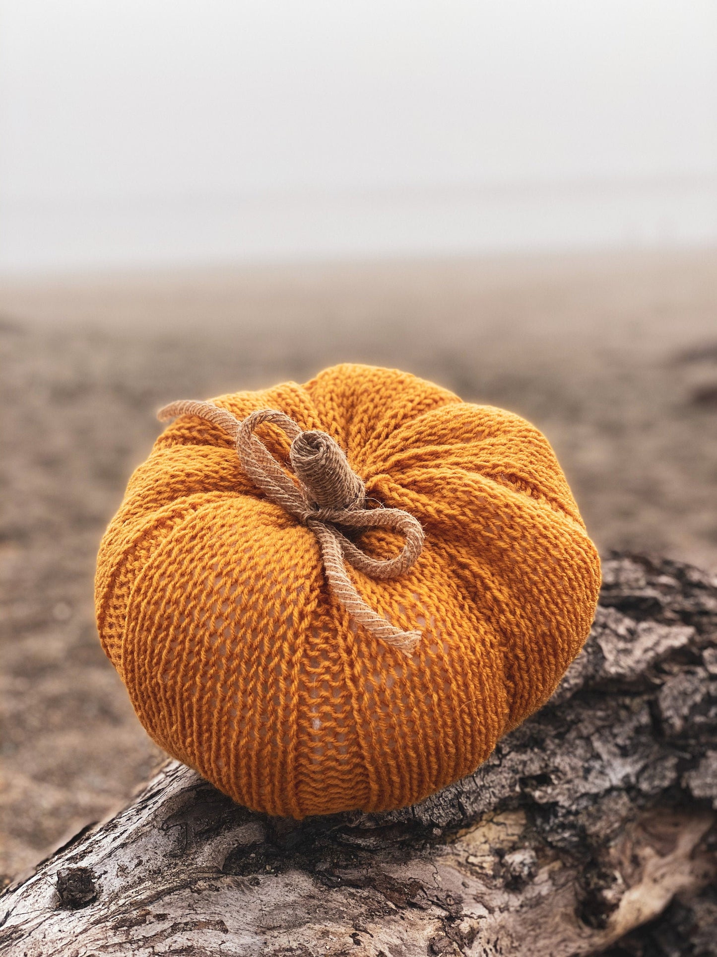 Gold Jumbo Knitted Pumpkin Pillow