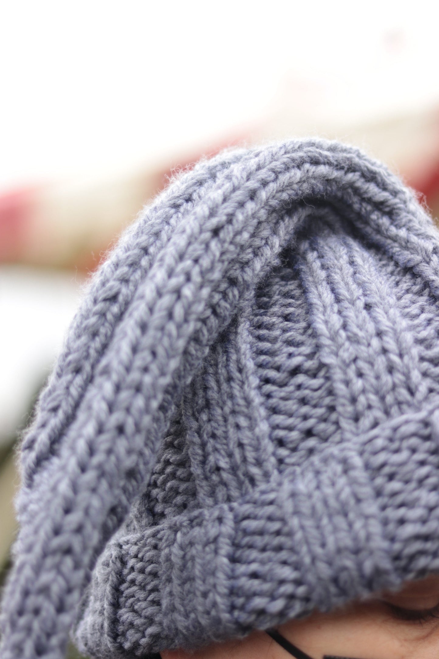 Knitted Gray Santa Hat