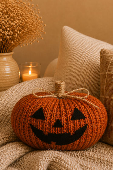 Jack-O'-Lantern Pumpkin Pillow