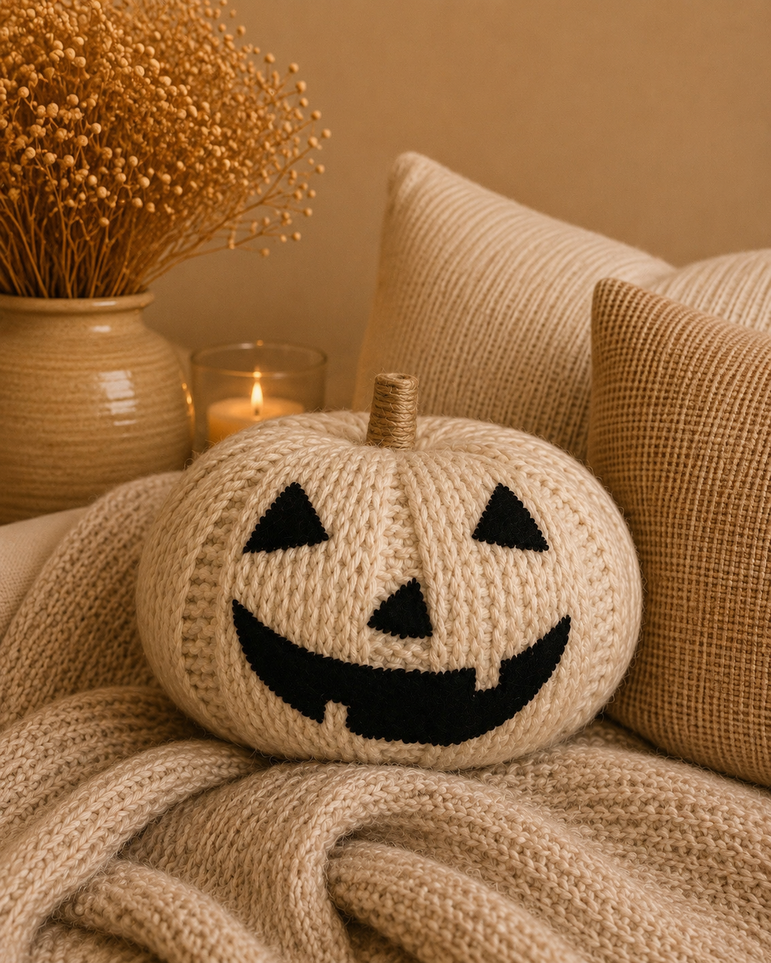 Jack-O'-Lantern Pumpkin Pillow