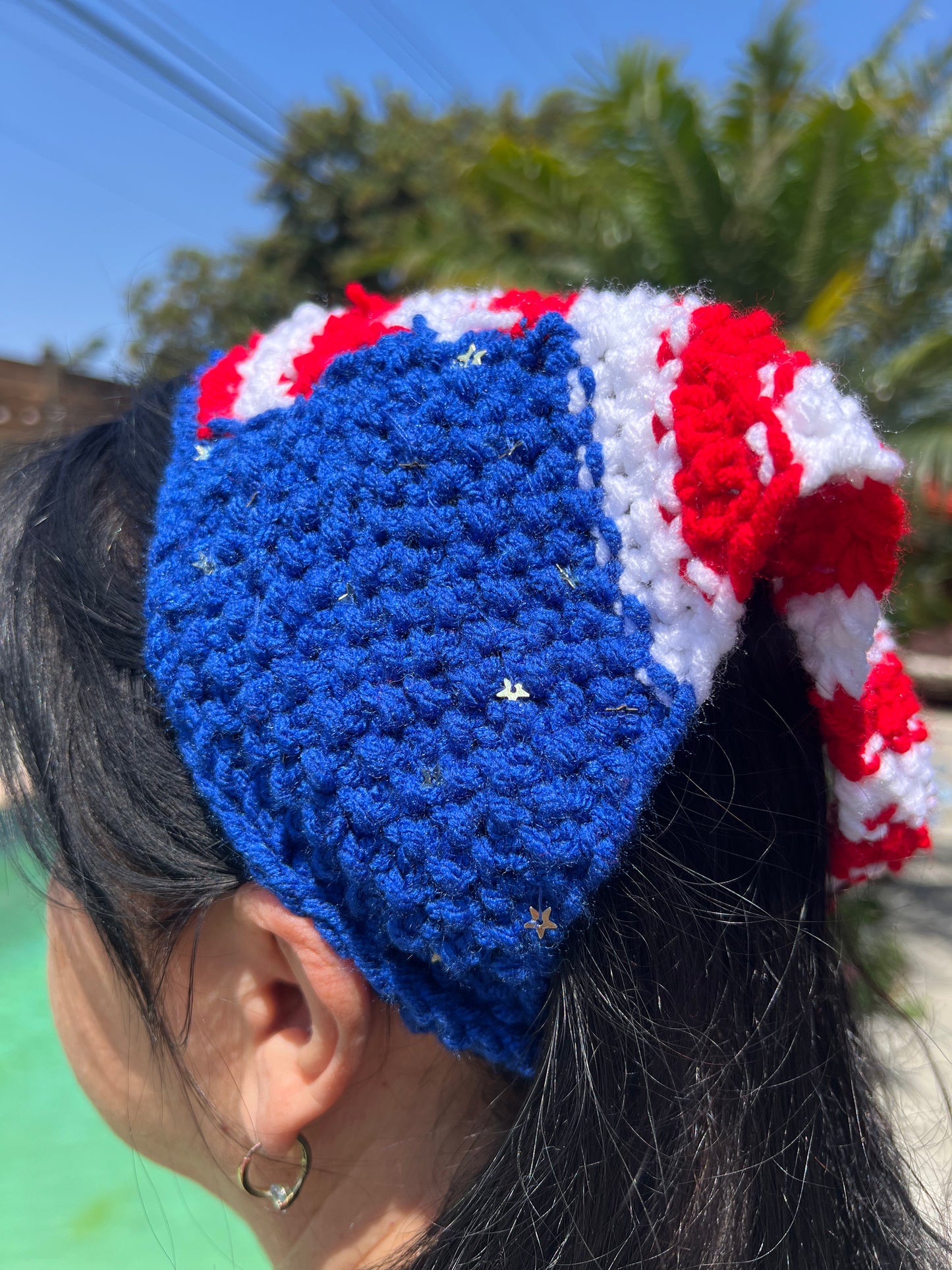 Patriotic Knitted Hair Bandana