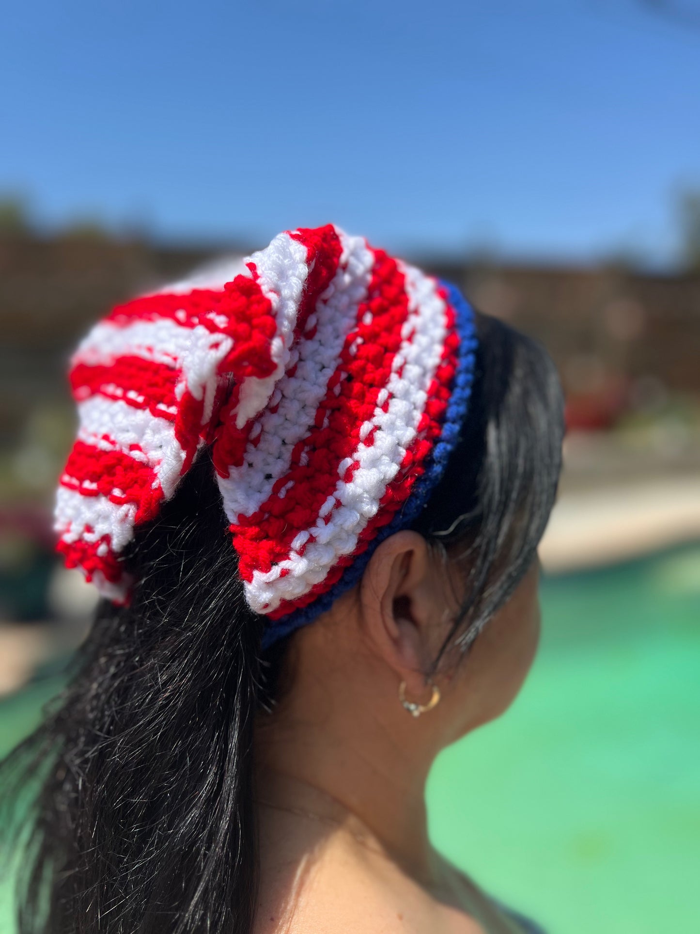 Patriotic Knitted Hair Bandana