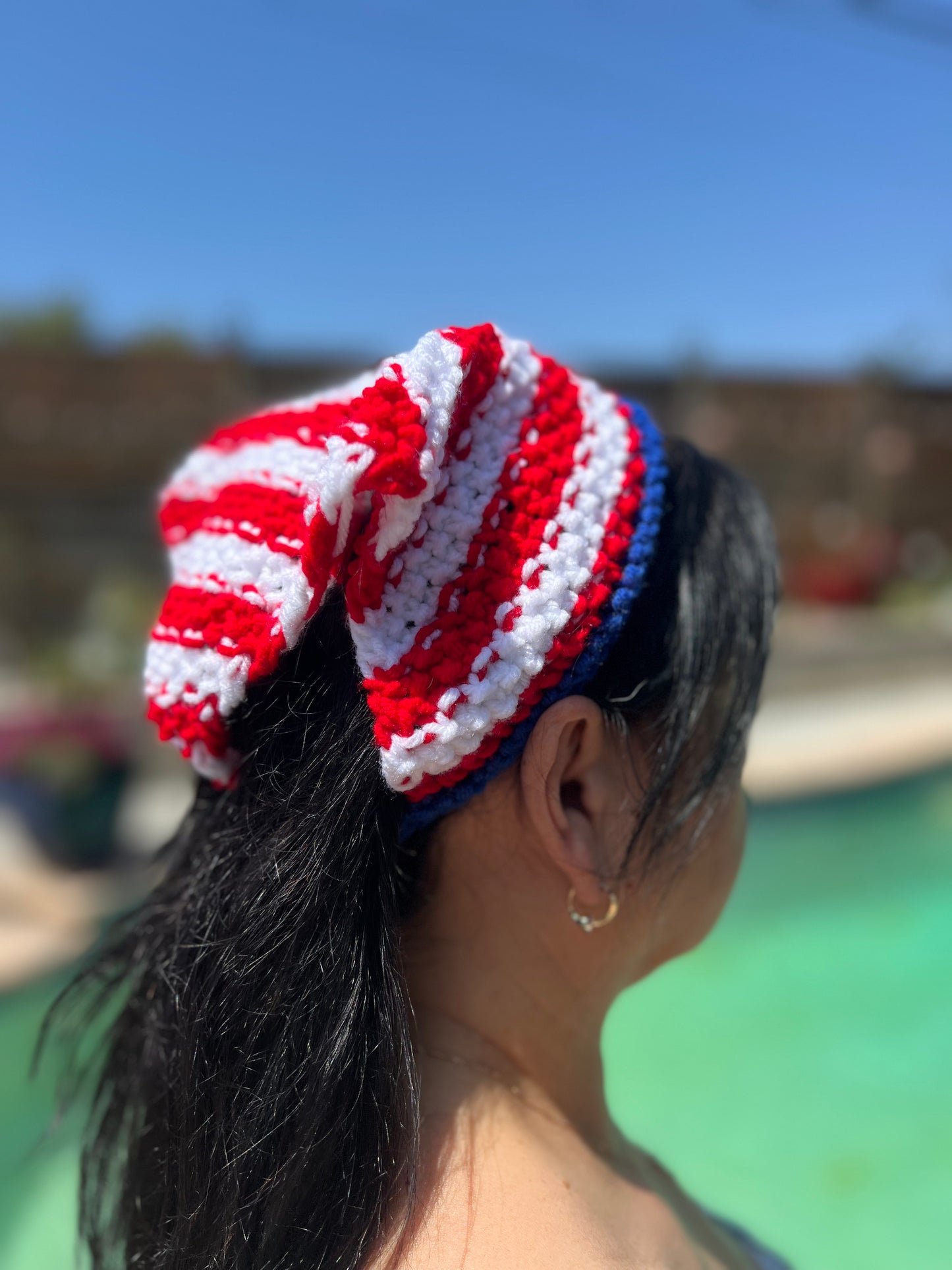 Patriotic Knitted Hair Bandana