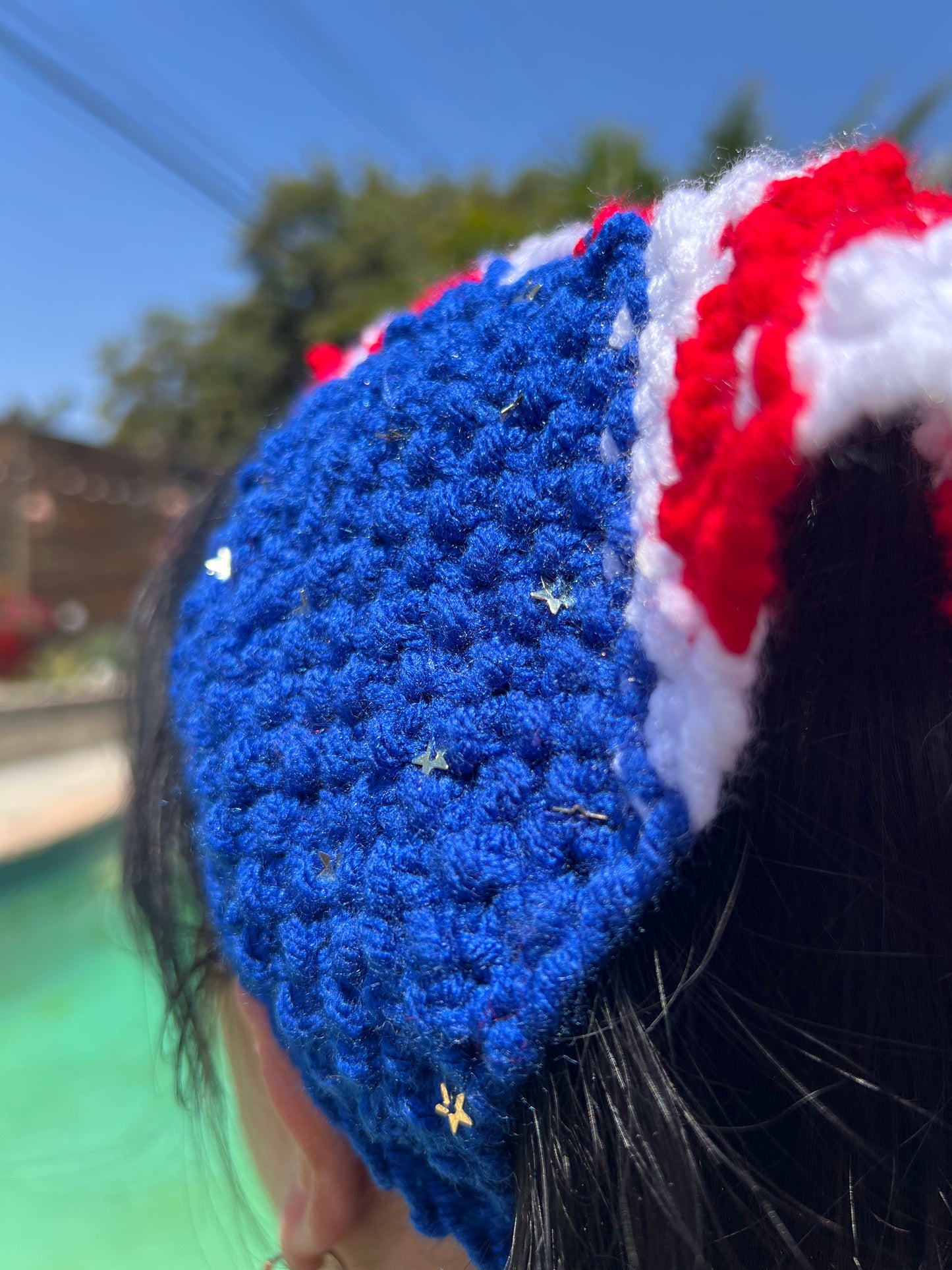 Patriotic Knitted Hair Bandana