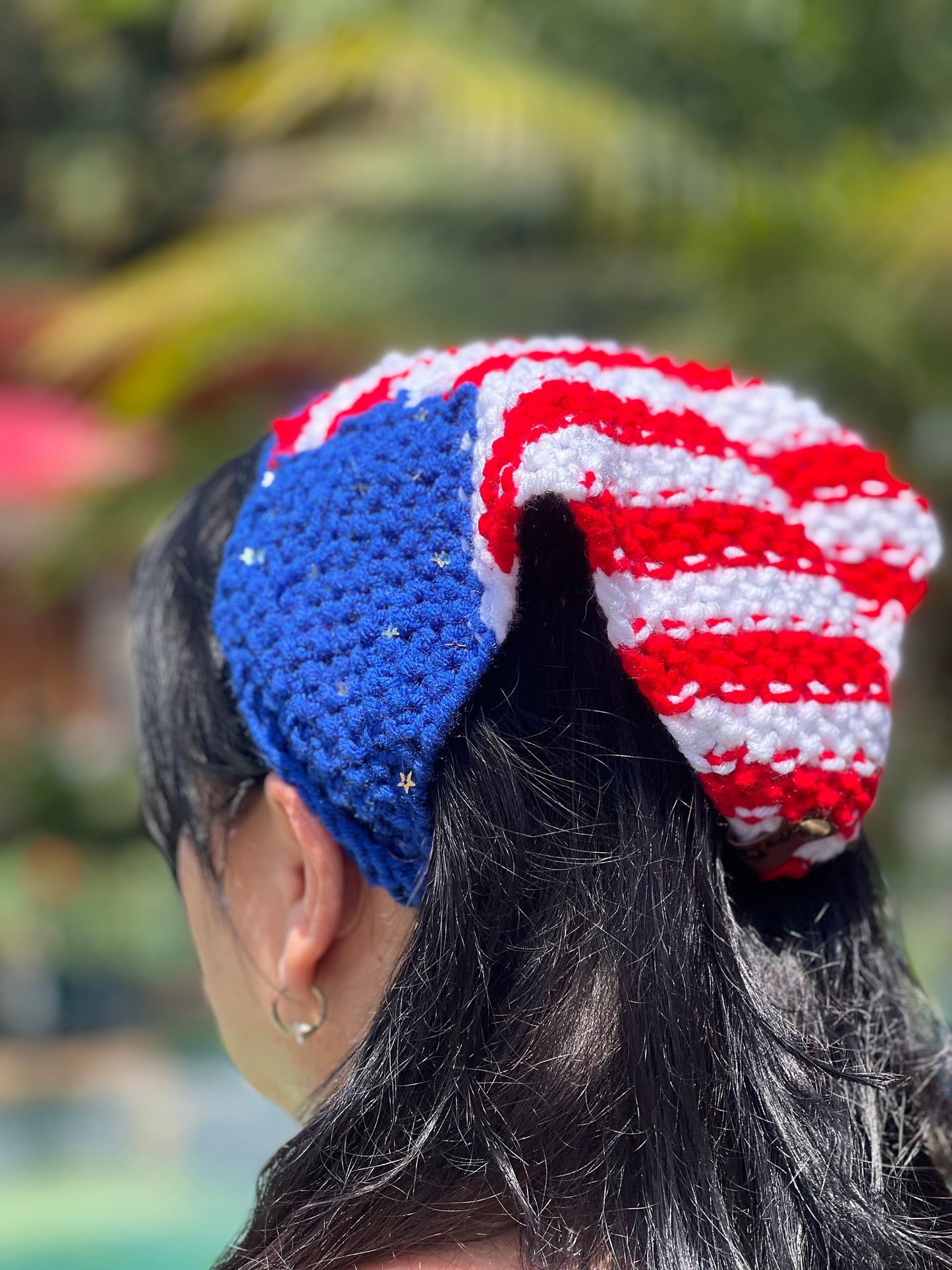 Patriotic Knitted Hair Bandana
