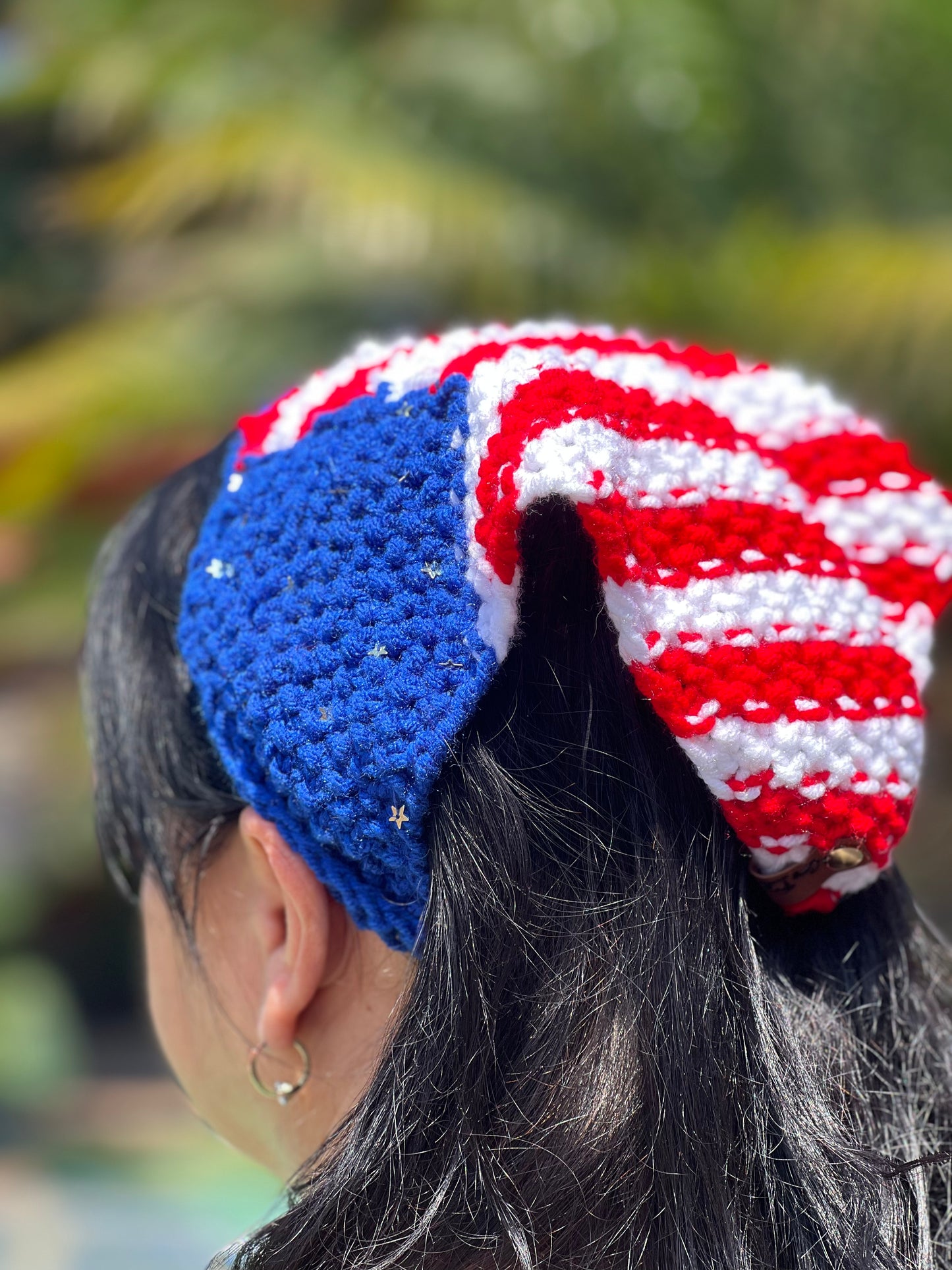 Patriotic Knitted Hair Bandana