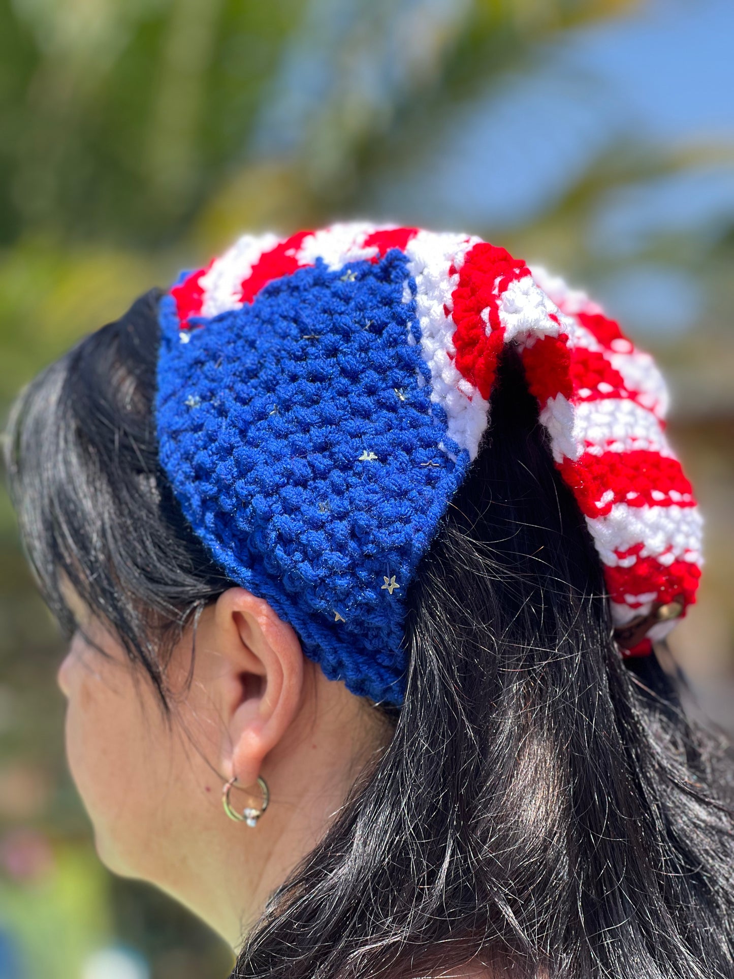 Patriotic Knitted Hair Bandana