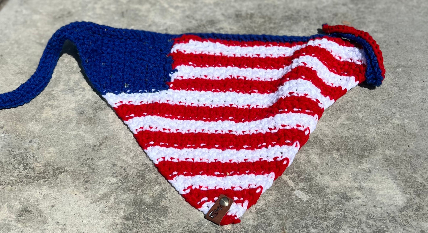 Patriotic Knitted Hair Bandana