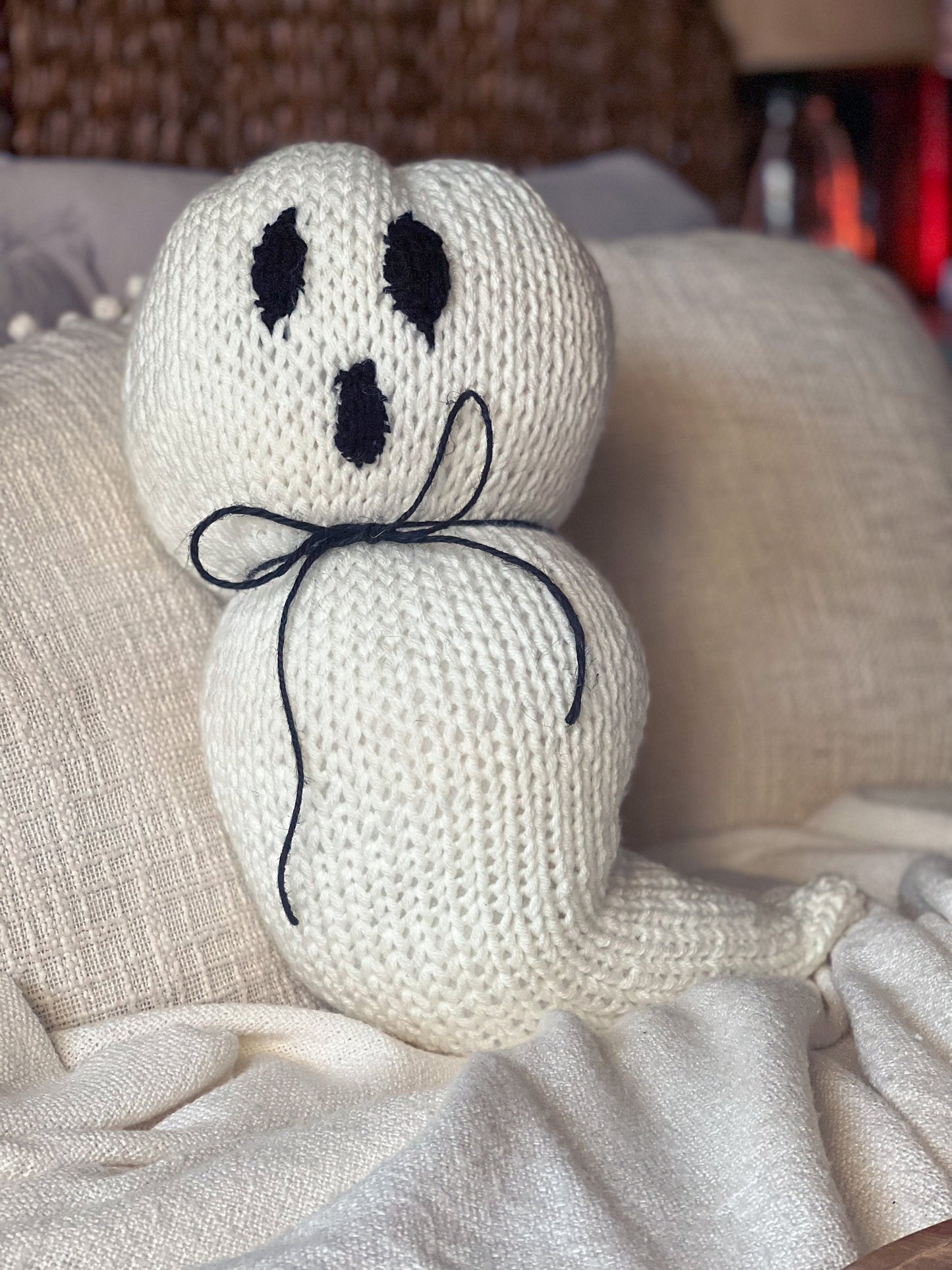 Ghost Pillow, Knitted Ghost Pillow
