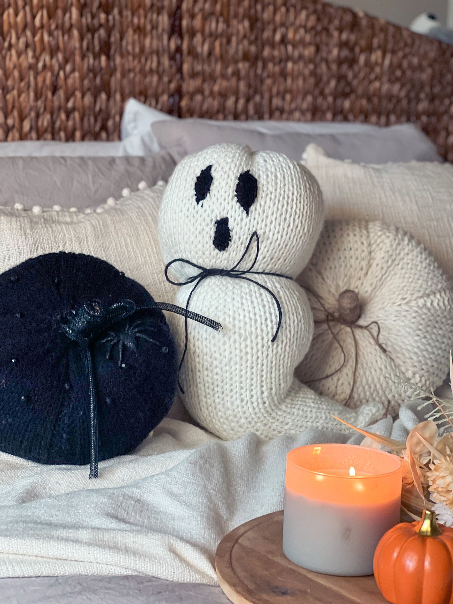 Ghost Pillow, Knitted Ghost Pillow