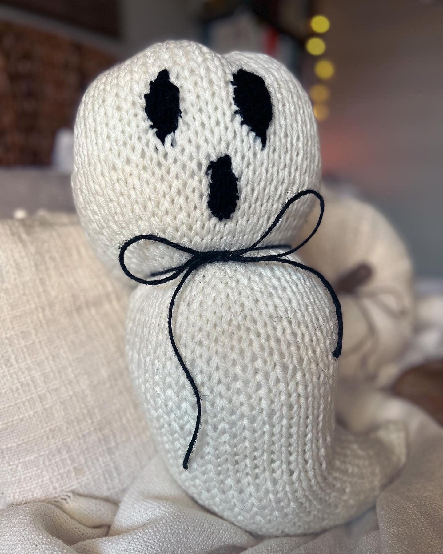 Ghost Pillow, Knitted Ghost Pillow