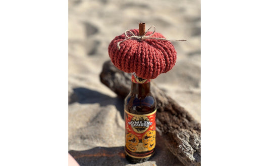 Knitted Pumpkin Wine Bottle Topper