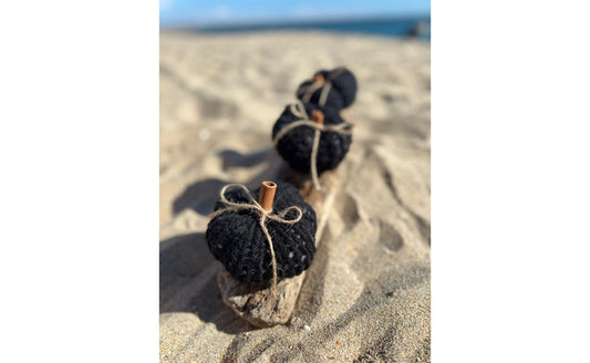 Mini Black Knitted Pumpkins